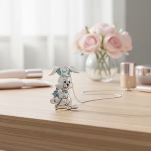 BLAZON BUNNY LIGHT BLUE Ciondolo e charm alla moda 45x65mm - Product Image 3