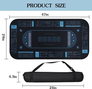 70 "X 35" Poker Table Top Blackjack <span class=keywords><strong>Casino</strong></span> Poker Topper Facile à effacer Hold'em Poker Mat avec Cheat Sheet - Product Image 2
