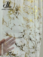 Voilage Transparent Doré à Motif Géométrique Abstrait, Écologique et Isolant pour la Maison, le Textile, les Boutiques de Détail et la Vente en Gros