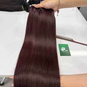 Cheveux vierges vietnamiens bruts en vrac - Lisses, soyeux, cuticules intactes, couleur rouge bordeaux - Product Image 3