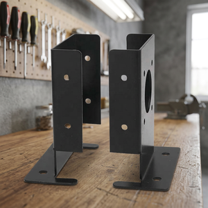 Kit de supports de base réglables robustes pour clôture et poteaux de pergola 4x4 - Construction à un seul côté - Product Image 2