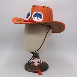 Dessin animé Cosplay Costume chapeau avec Ace collier Halloween périphérique Orange feutre Cowboy chapeau Western chapeaux pour femmes hommes garçons adultes - Product Image 3