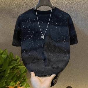 Nouveau T-<span class=keywords><strong>shirt</strong></span> d'été Gypsophile à manches courtes pour <span class=keywords><strong>homme</strong></span> – T-<span class=keywords><strong>shirt</strong></span> décontracté <span class=keywords><strong>slim</strong></span> <span class=keywords><strong>fit</strong></span> style américain - Product Image 2