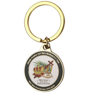 حلقة مفاتيح بتصميم قطة لطيفة شعبية، تذكار مخصص ثلاثي الأبعاد من سبائك الزنك المعدنية مع طلاء المينا الصلب والذهب - Product Image 3