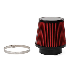 Air Filter Mushroom <b>Head</b> 100mm Inner Diameter Red Cone For Car Modification Upgrade With Clamp Included - Product Image 2