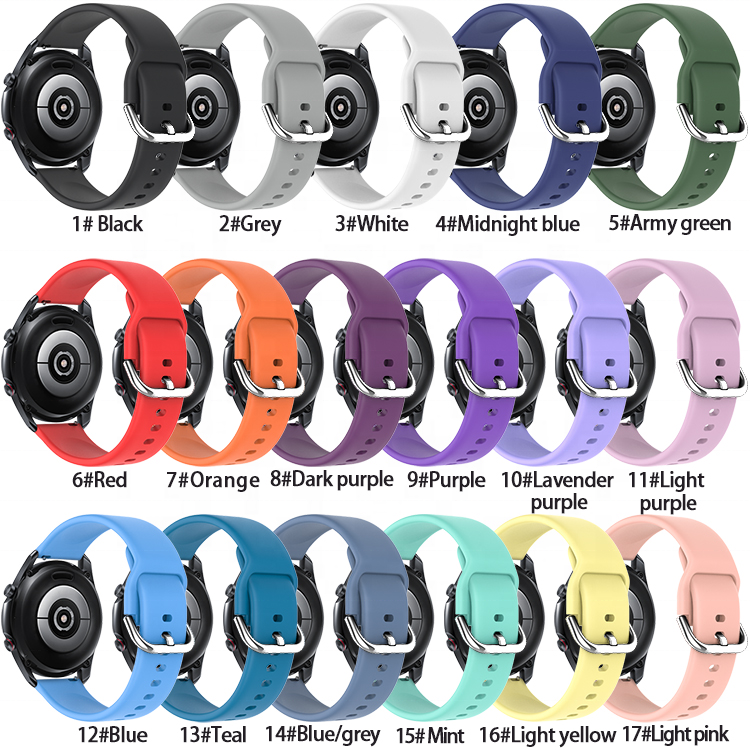 Wholesale Silicone Sport Watch Strap for Watch 4/5/6 Active S3 S2 for Watch Snap Buckle Comfortable Breathable Bands