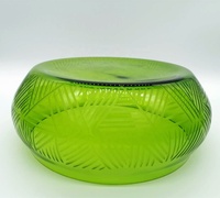 Handgemaakte Grote Slakom Milieuvriendelijk Decoratief Glas Groen Gekleurd Handgesneden Fruit En Groente Mixen Voor Feesten En Serveren