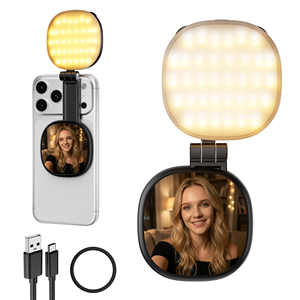 Lampe Selfie Magnétique à Clipser sur Magsafe, Lumière d'Appoint LED Rechargeable et Dimmable pour Téléphone, Vidéoconférence et Diffusion en Direct - Product Image 1