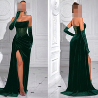 Robe de soirée d'été sirène longue en velours, sans bretelles, avec corset en maille, élégante et simple, pour femme enceinte, haut de gamme et moderne