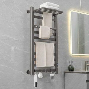 Sèche-serviettes intelligent mural en aluminium pour salle de bain avec minuterie et design épuré - Product Image 3