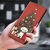Housse en cuir à rabat de Noël pour iPhone 17Pro Max Coque de téléphone pour Samsung Personnaliser votre conception