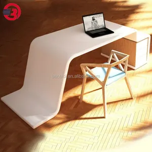 White office desk,durable and fire proof artificial marble office desk