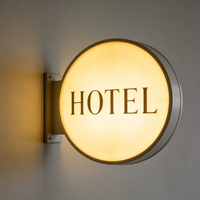 Promotion : Enseigne lumineuse LED rectangulaire en acrylique et aluminium pour publicité extérieure, haute luminosité, design écologique, idéale pour bureaux et cafés