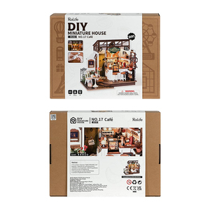 <span class=keywords><strong>Robotime</strong></span> Rolife Vente en gros Jouets en bois Kit fait main Puzzles 3D DG162 Slow Life Cafe House DIY <span class=keywords><strong>Miniature</strong></span> House - Product Image 6