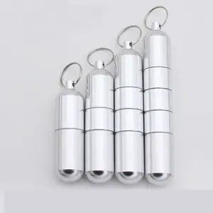 Stackable Metal Aluminium key Chain Pills Organizer Pill Box With 7 Day