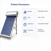 Chauffe-eau solaire en acier inoxydable micro-énergétique, haute efficacité de collecte de chaleur, économie d'énergie, petite capacité, entièrement automatique et intégré