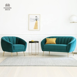 Fauteuil d'appoint HN-026 en velours vert rose capitonné couleur moutarde - Product Image 1
