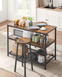 <span class=keywords><strong>VASAGLE</strong></span>-Étagère de cuisine industrielle facile à assembler, îlot de cuisine vintage à 3 niveaux avec grand plan de travail - Product Image 6
