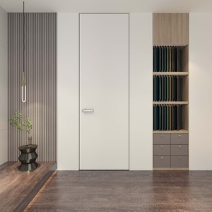Pintu kayu padat gaya Modern klasik mewah, bingkai Panel pintu tidak terlihat tahan angin buatan <span class=keywords><strong>China</strong></span> - Product Image 5