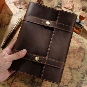 Handmade <b>A5</b> Refillable Genuine Leather Journal Notebook for Education Automotive Travel Agency with Card Slot Writing <b>Diary</b> - Product Image 3