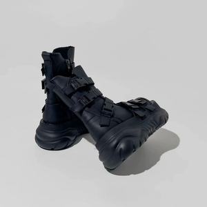 OEM ODM Custom New Design Thick Soled with Buckle Strap Motorcycle <strong>Boots</strong> Punk <strong>Gothic</strong> Style Platform Women Black <strong>Boots</strong> - Product Image 2