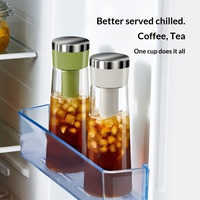Conception brevetée : Carafe en verre pour café infusé à froid et thé, grande capacité, avec infuseur, pour extraction à froid, usage domestique