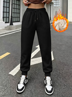 Pantalon de jogging décontracté pour femme, épais et chaud, doublé polaire, avec cordon de serrage et bas élastiques, idéal pour l'hiver (vente en gros)