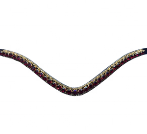 Impresionante diadema de cristal y perlas para caballo, hecha con cuero genuino de fabricantes de diademas para caballos, productos ecuestres de primera calidad. - Product Image 1