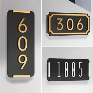 <span class=keywords><strong>Autocollant</strong></span> de porte créatif de plaque d'immatriculation de <span class=keywords><strong>maison</strong></span> en acrylique tridimensionnel moderne pour le bureau d'entreprise à domicile et l'hôtel avec livraison gratuite - Product Image 1