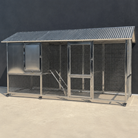 Huisdierenkooien, producten, grote roestvrijstalen hondenkooi voor buiten, multifunctionele pluimvee-kweekkooi