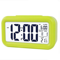 Horloge numérique de bureau avec commande sonore, rétroéclairage, réveil numérique, sonneries pour chambres à coucher, chevet, enfants, décoration de la maison