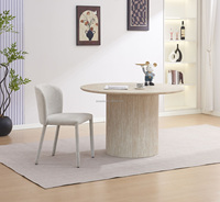Produits chauds Tendances Table à manger en bois massif MDF Travertin Pierre Papier Table à manger simple pour la maison Petite table Réglage chinois