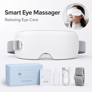 Masseur oculaire <span class=keywords><strong>intelligent</strong></span> électrique avec compresse chaude, massage par pression d'air et vibration, étiquette personnalisée, fourniture d'usine - Product Image 4
