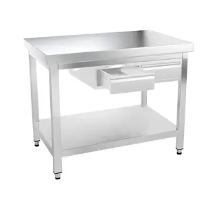 Коммерческий кухонный стол из нержавеющей стали для подготовки и работы со скамейкой из нержавеющей стали