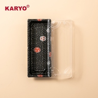 KARYO 1102 Boîte à sushi rectangulaire Emballage alimentaire Conteneur à sushi à emporter Boîte à bento jetable