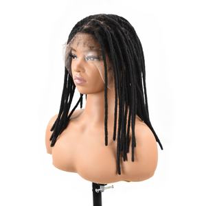 Originea encaje completo rastas sin nudos entrelazadas HuamnaHhair pelucas con pelo de bebé pelucas trenzadas hechas a mano peinado Natural - Product Image 5