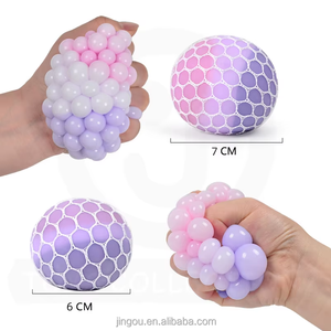 3-Color Grape Mesh Squeeze Ball - Sensory <b>Fidget</b> Toy for Kids Stress Relief, New Anti-Anxiety Venting Squishy Gift - Product Image 5