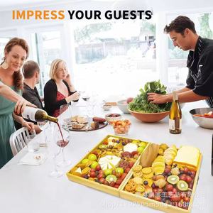 ZTDMGZS Cheese Board Set Premium Bamboo With Lid For Outdoor <b>Camping</b> Snack Fruit <b>Storage</b> Rectangle <b>Box</b> - Product Image 3