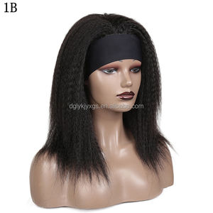 <span class=keywords><strong>Parrucca</strong></span> Sintetica con Fascia, Nera, Liscia e Crespa, per Donne Afroamericane, Capelli Sintetici <span class=keywords><strong>Afro</strong></span> Crespi - Product Image 2