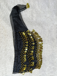 Foulard de danse <span class=keywords><strong>orientale</strong></span> pour <span class=keywords><strong>femme</strong></span> avec pièces dorées, <span class=keywords><strong>ceinture</strong></span> de taille en mousseline perlée pour la danse <span class=keywords><strong>orientale</strong></span> - Product Image 6