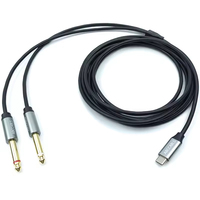 Câble audio USB Type-C vers double jack 6,35 mm (1/4 po) TS mono en Y, avec DAC intégré pour connexion téléphone, ordinateur portable, mixeur, moniteur de studio et amplificateur
