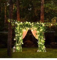 Guirlande Lumineuse Solaire Extérieure 8 Modes, 10m, 100 LED, Étanche, en Plastique, Effet Lierre Artificiel, pour Fêtes
