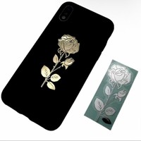 Conception étanche personnalisée personnalisé or argent logo téléphone portable autocollants en métal pour bricolage Smartphone étui accessoires