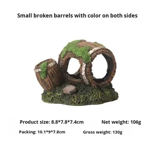 Decoración para Peceras, Musgo de Resina, Escondite para Acuarios, Cueva, Casa para Camarones, Nido para Cíclidos, Barril de Vino Hueco - Product Image 6