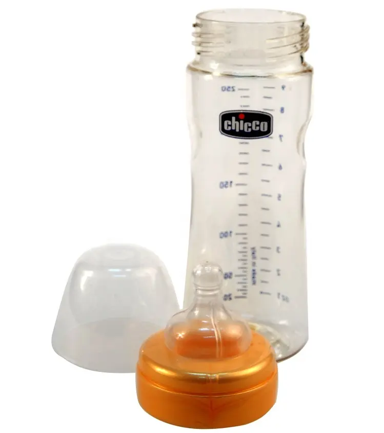 Chicco baby Famous brand 250ml Hapy baby feeding glass bottles pp cover for baby glass bottle