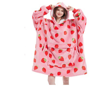 Couverture-cagoule douillette en peluche respirante et portable pour adultes et enfants, idéale pour les siestes