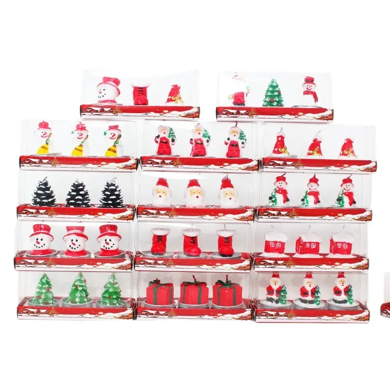 عيد الميلاد حزب ديكور سانتا شجرة على شكل الصويا الشمع هدية الكريسماس التوابل شمعة معطرة