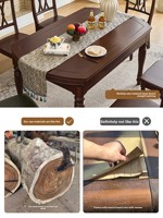 Ensemble de table à manger ovale et ronde en bois, extensible et pliable, style campagnard américain, avec design antique