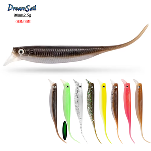 Swimbait souple à queue aiguille 80mm 2.5g |   <span class=keywords><strong>Leurre</strong></span> de pêche 3D à texture réaliste pour achigan et brochet (MOQ 20, OEM/ODM disponible) - Product Image 1
