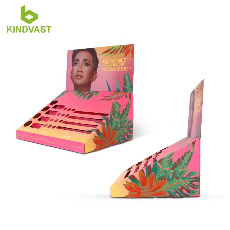 creativity retail cardboard counter top cosmetics display lip gloss display counter free sample!